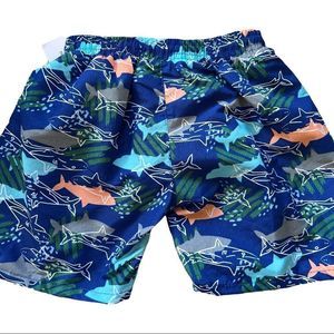 Boys Swim Trunks Blue Sharks Drawstring Various‎ Sizes 4T